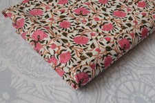 Hand Block Floral Print 100%Cotton 5 Yard Fabric NO TARRIF CHARGES 100%✅ZK_163* picture