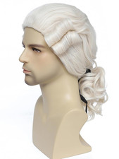 Men'S 18Th Century Colonial Judge Wig, George Washington Wig Lawyer Aristocrat picture