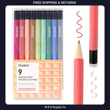 Grabie Erasable Gel Pens 9 Color Set 0.7mm Medium Point Whimsical Whirls picture