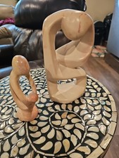 Vintage, Two hand-carved abstract sculpture made of Kisii soapstone, From Kenya picture