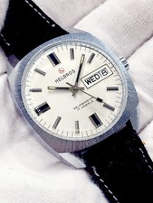 Vintage Helbros Self-Winding 17 Jewels Day/Date Automatic Watch 1970s [N. MINT] picture