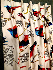 Custom DRAPES 100% LINEN P Kaufmann Take Flight Birds 2 pc Lined 96