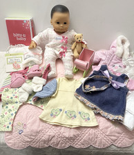 American Girl Vintage Asian Bitty Baby Doll Lot Bear Retired Outfits Travel Set picture