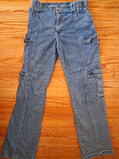 GAP Girls Size 10 Flare Jeans Blue Denim Light Wash Button Closure Solid picture