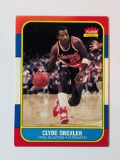 1986-87 Fleer Basketball #26 Clyde Drexler BLAZERS RC ROOKIE picture