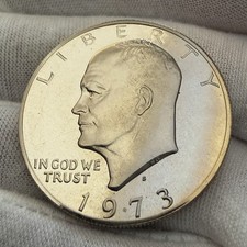 1973-S Eisenhower Ike Dollar TONED Deep Cameo Proof receive coin pictured #5727 picture