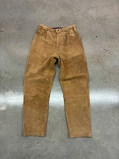 Gap Vintage Brown Suede Leather High-Waist Straight Leg Pants picture