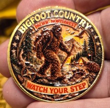 AMERICANA CHALLENGE COIN-BIGFOOT COUNTRY-WATCH YOUR STEP picture