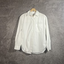 Madewell Womens Medium White Poplin Cotton Long Sleeve Button Up Shirt Classic picture