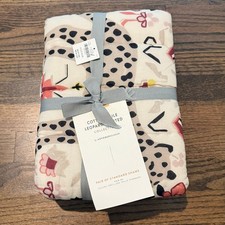 NWT Anthropologie Voile Leopard Print Set Of Two Queen Shams picture