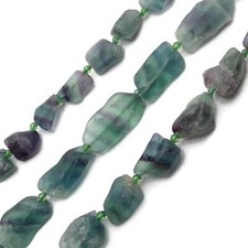 Natural Green Fluorite Rough Nugget Chunks Beads 10-15mm 15-20mm 15.5'' Strand picture