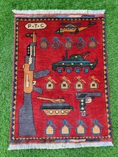 Afghan Hand Knotted Wool Tribal Area Rug Accent Carpet Fringe Small Rug picture