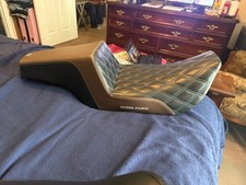 SADDLEMEN Step-Up Seat - Front Lattice Blue Stitch - Black & Brown 897-06-172 picture