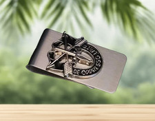 US SPECIAL FORCES Money Clip - De Oppresso Liber Emblem - Mirror Stainless Stl picture