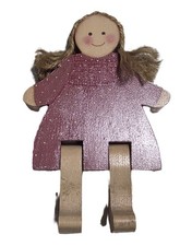 Wooden Articulated Doll Figure Jointed Vintage Late 20th Century Folk Art Craft picture