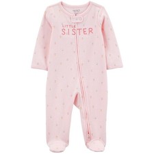Carter's Child of Mine Baby Girl Sleep Play Sleeper Preemie Months Little Sister picture