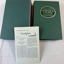 vintage Moby Dick Heritage Press Hardcover Boxed Set WITH Sandglass Pamphlet picture