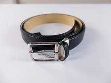 (NO CUSTOMS TAX) PAUL SMITH black grain leather classic belt Size 90 authentic picture