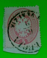 Austria stamps 1863-64,Sc#19 ,5d,Coat of Arms .Canceled Fragment (LA_1) picture