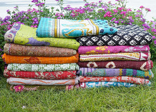 20 Piece Set Handmade Indian Vintage Kantha Quilts Reversible Bohemian Home Deco picture