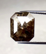 3.70 Ct Natural Loose Emerald Shape Diamond Brown Color Diamond For Ring picture