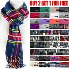 Mens Womens Winter Warm SCOTLAND Made 100% CASHMERE Scarf Scarves Plaid Wool picture