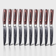 Seido Knives 10-Piece Full Tang Straight-Edge Steak Knives Table Cutlery picture