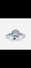 Stunning lady’s custom made 14K white gold diamond “halo” engagement ring picture