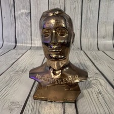 196o's GM Chevrolet Quality Salesman award trophy vintage HEAVY metal bust picture
