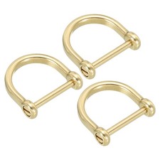 3 Set Pure Brass D-Ring Shackles 21/32 Inch Inside Width For Leather picture