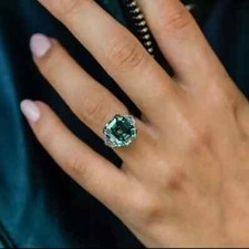RARE 4.40 Ct Certified Lovely Treated Blue Diamond Solitaire Ring In 925 Silver picture