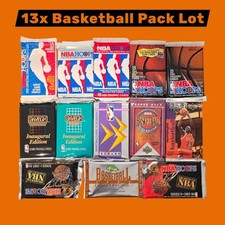 (13) x BASKETBALL SEALED PACK LOT - Unopened Old Vintage NBA Cards in Packs NEW picture