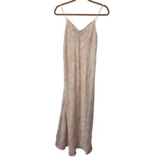 Vintage Halston Slip Dress Lingerie Floral Satin Grandma Cottage Feminine Medium picture