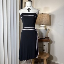 Y2K Mandee 50s/60s Style Strapless Fit And Flare Knee Length Trim Dress picture