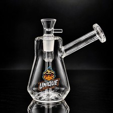 UNIQUE Glass Water Pipe Hookah Bubbler Tobacco Beaker Bowl 14mm Sidecar picture