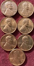 1968S 1969S 1970S 1971S 1972S 1973S 1974S 7 LINCOLN MEMORIAL CENTS UNCIRCULATED picture