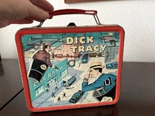 Vintage 1967 Dick Tracy Metal Lunch Box with Thermos picture