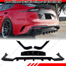Fits 18-21 Kia Stinger GT GT1 GT2 GTS Gloss Black Rear Diffuser w/ Lip Aprons picture