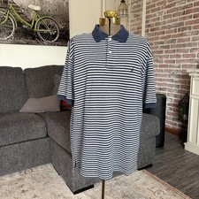 Vintage Nautica Striped Polo Shirt – Men’s Large 100% Cotton picture