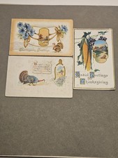 Thanksgiving Holiday Postcards Lot Of 3 Embossed DB Postcard picture
