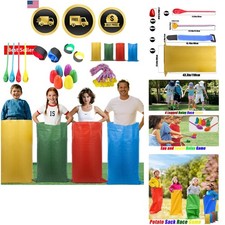 Outdoor Sports Game Set 24pcs Jumping Bags Three-Legged Race Belts Egg Spoons picture