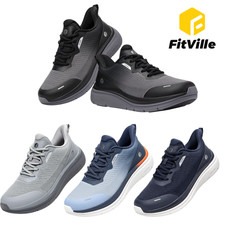 FitVille Men's Wide Water-Repellent Shoes Lightweight Cushioning Arch Support picture