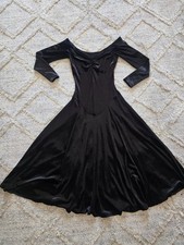Rare Archival 80s Betsey Johnson Punk Face Label Black Velvet Midi Dress Size L picture