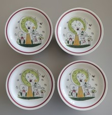 4 Rörstrand Sweden Äppel Päppel Child's Plates Apple Tree Vintage Rare Set of 4 picture