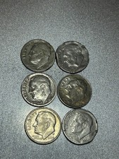 Lot 6 Roosevelt Dimes Lamination Errors 1965 1979-D 1990-D 2013-D 2021-D 2023-P picture