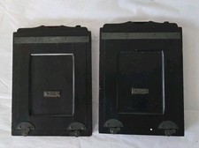 Rare Antique Folmer & Schwing Graflex 3¼ x 4¼ Wooden Double Plate Holders - Pair picture