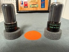 Pair of Sylvania 6V6 Matched 100% Gm Pair - See Pics and Test Scores picture