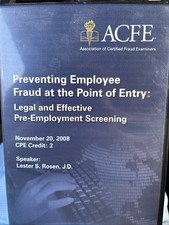 ACFE Disc: Preventing Employee Fraud Pre-Employment Screening Fraud Examiners picture