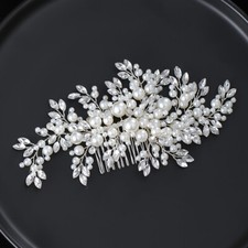 Pearl Fashion Wedding Hair Accessories Silver Color Crystal Headpiece Handmade H picture