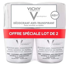 Vichy 48H Soothing Anti-Perspirant Roll-On Deodorant Sensitive Skin (2-Pack) 2×5 picture
